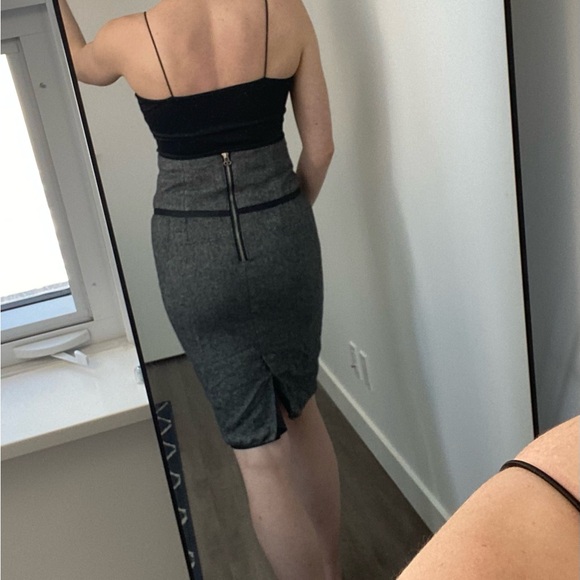 Bedo Wool Pencil skirt - size 4 - Grey and Black - High Waisted - Picture 3 of 4